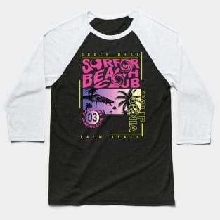California Surfer Beach club Baseball T-Shirt